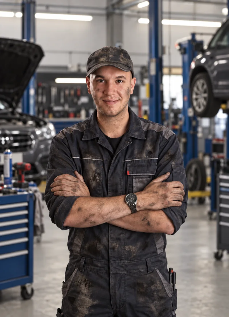 Marcello Vögele in der Werkstatt